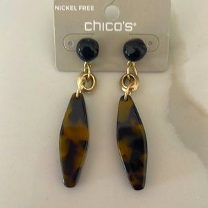 Chico’s tortoise ear drop earrings